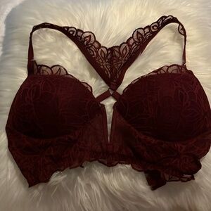 Pink Victorias Secret Date Push-Up Bra Burgundy